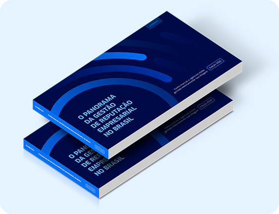Mockup do relatório O Panorama da Gestão de Reputação Empresarial no Brasil